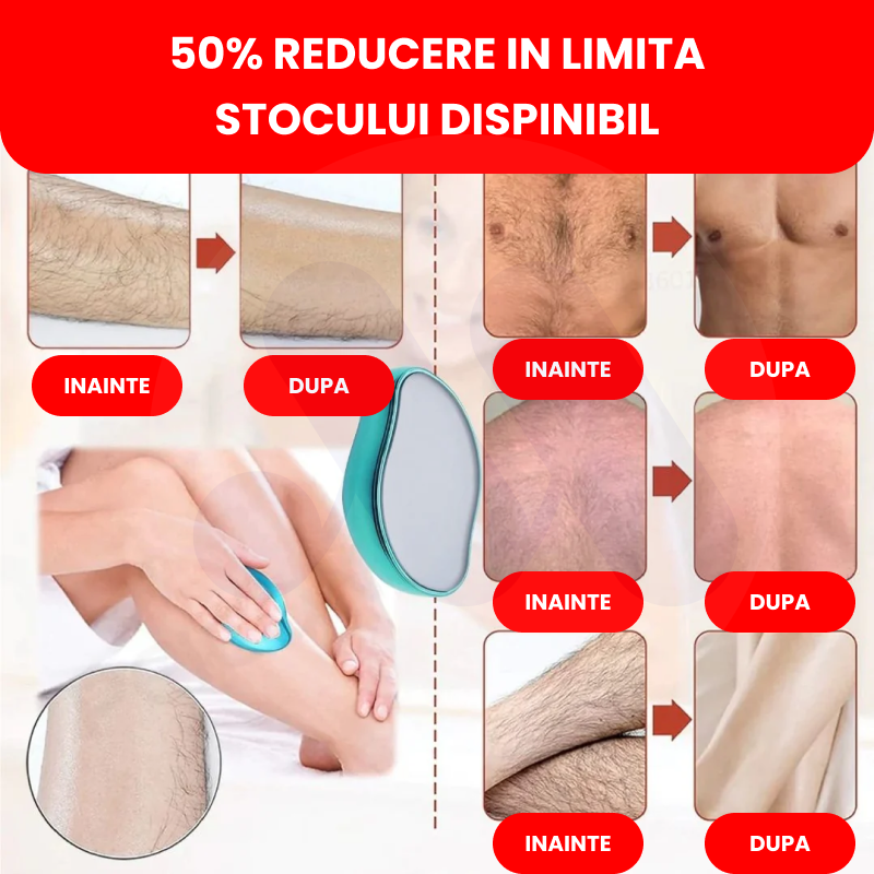 🦵 EPILATORUL MAGIC CU CRISTALE POMO® CARE ELIMINA TOATE FIRELE DE PAR, LASAND PIELEA FINA 💪