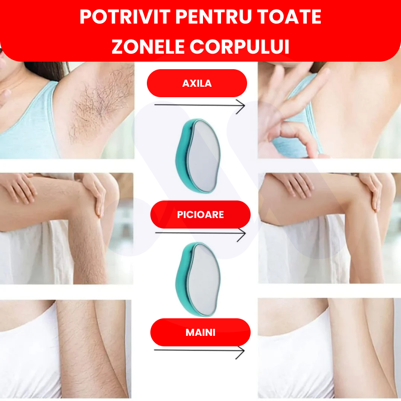 🦵 EPILATORUL MAGIC CU CRISTALE POMO® CARE ELIMINA TOATE FIRELE DE PAR, LASAND PIELEA FINA 💪