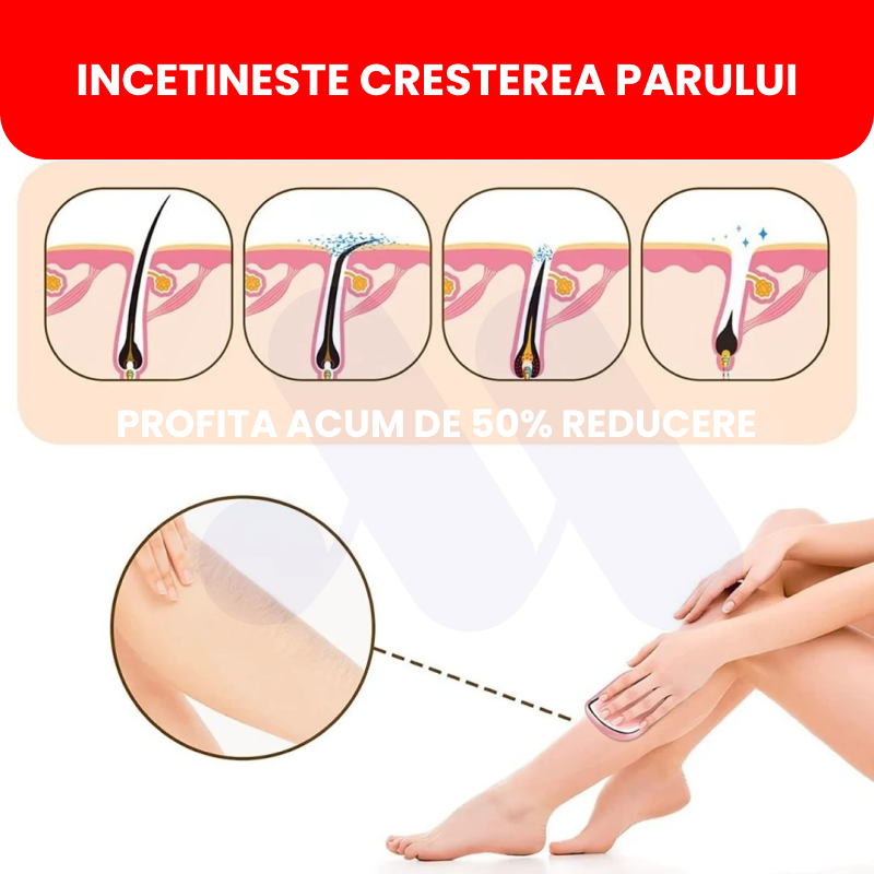 🦵 EPILATORUL MAGIC CU CRISTALE POMO® CARE ELIMINA TOATE FIRELE DE PAR, LASAND PIELEA FINA 💪